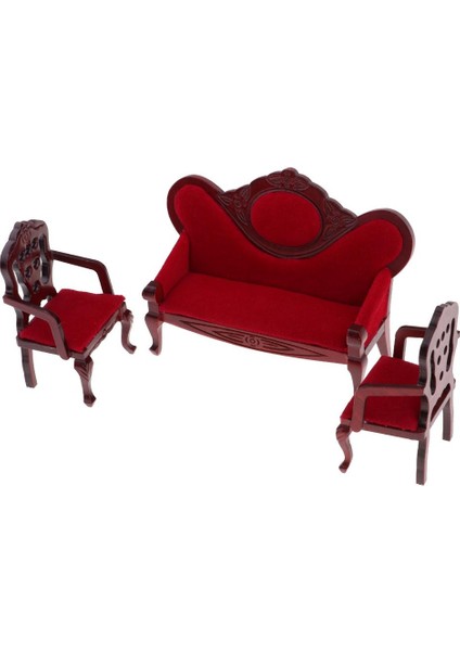 Retro 1/12 Bowlhoushe Mutfiya Oturma Odası Kanepe Koltuğu Set Yatak Odası (Yurt Dışından)