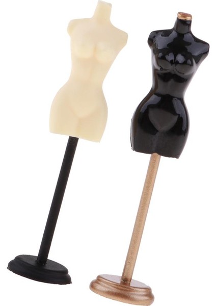 2 Set 1/12 Ölçekli Bebek Evi Minyatür Manken Ekran Stand Altın + Siyah (Yurt Dışından) modelleri
