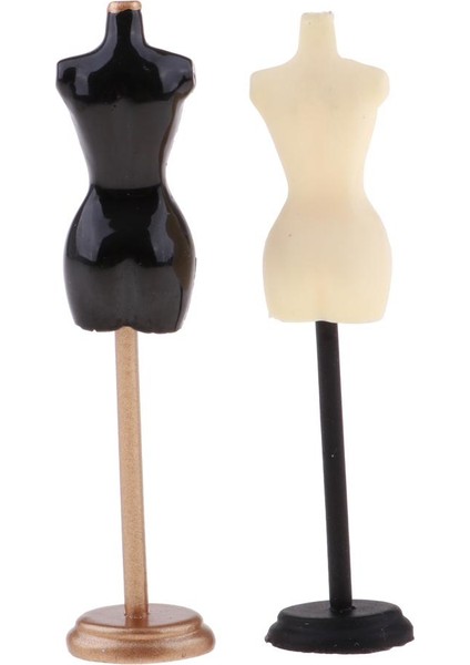 2 Set 1/12 Ölçekli Bebek Evi Minyatür Manken Ekran Stand Altın + Siyah (Yurt Dışından) fırsatları