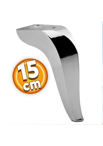 Harvey Lüks Mobilya Kanepe Sehpa Tv Ünitesi Koltuk Ayağı 15 Cm Krom Baza Ayakları