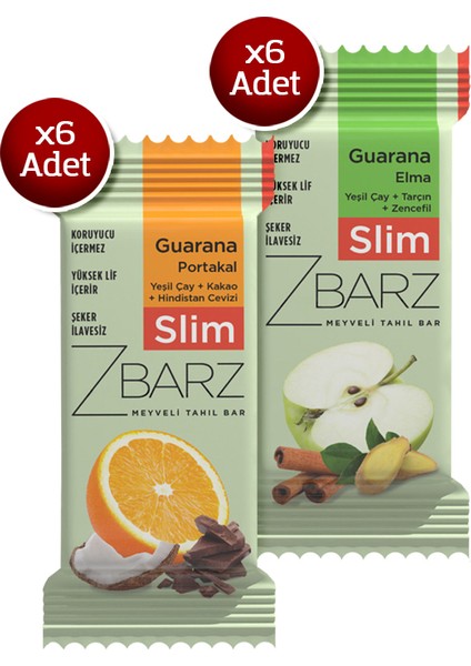 Slim Guarana Elma & Portakal Karışık Kutu 12 x 35 gr