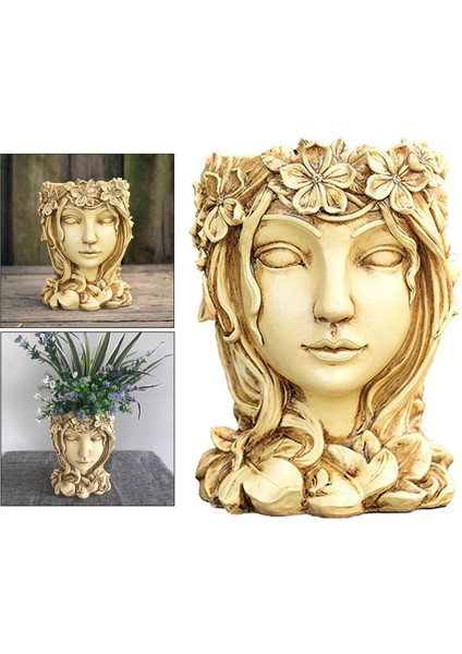 2x Yüz Heykel Flowerpot Etli Tencere Masaüstü Kapalı Dış Mekan Dekorasyon (Yurt Dışından) fiyatları