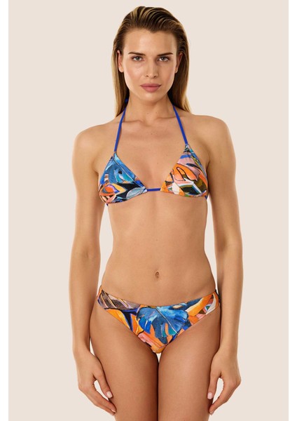 24569 Saks Desenli Bikini Takımı