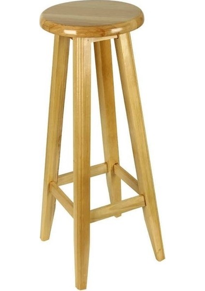 Tabure Yuvarlak Ahşap Naturel Renk 60 cm (Yükseklik)