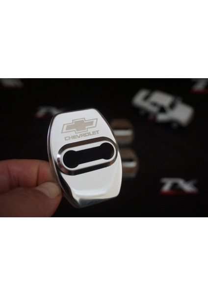 Chevrolet Krom Metal 3m Kapı Kilidi Logo 4 Lü Set