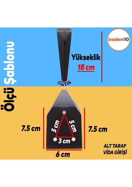 Harvey Lüks Mobilya Kanepe Sehpa Tv Ünitesi Koltuk Ayağı 18 Cm Siyah Baza Ayakları fiyatları