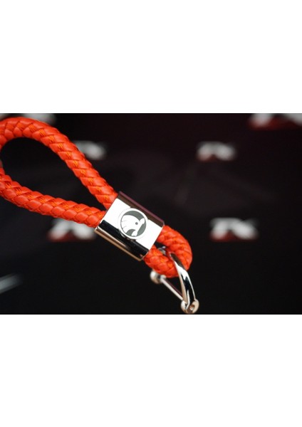 Skoda Logo Stil Hasır Desen Anahtarlık