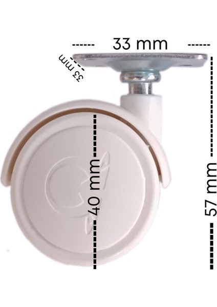 Oynak Tablalı Dolap Sehpa Masa Ayağı Mobilya Tekerleği 40 mm Polyemid (4 Adet) indirimleri
