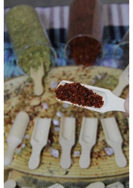 9' Lu Mini Bambu Ölçek Kaşığı (Küreği), Lüks Mini Kürek Baharatlık Kaşığı
