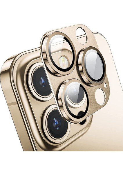Apple iPhone 14 Pro / Pro Max Uyumlu Kamera Lens Koruyucu Metal Çerçeveli
