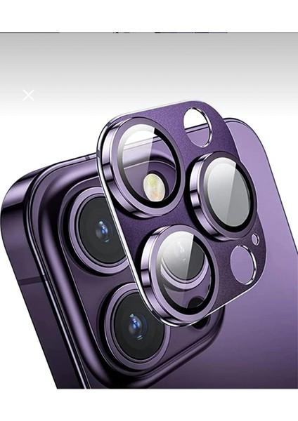 Apple iPhone 14 Pro / Pro Max Uyumlu Kamera Lens Koruyucu Metal Çerçeveli