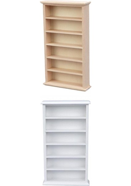 2 Adet El Yapımı 1:12 Dollhouse Dolap Kitaplık Dekorasyon Props Accessories