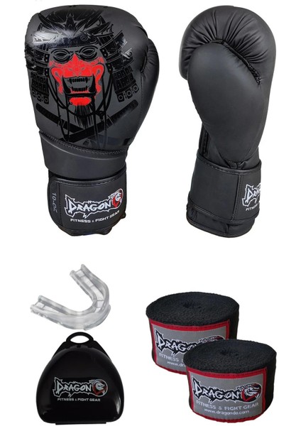 Yakuza Boks Eldiveni,şeffaf Dişlik ve 3,5 Metre Elastik Bandaj 3'lü Set