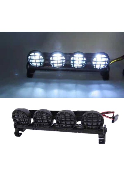 4 Leds Işık Çubuğu Çatı Lambası, D90 D91 D99S Rc Araba 1:10 1:12 Ölçek Parçalar A#siyah