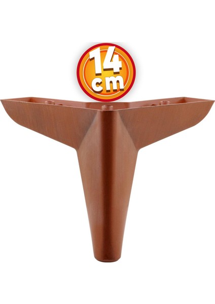 Lüks Mobilya Kanepe Sehpa Puf Koltuk Ayağı 14 cm Kahverengi Ahşap Desenli Baza Ayak