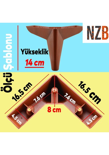 Lüks Mobilya Kanepe Sehpa Puf Koltuk Ayağı 14 cm Kahverengi Ahşap Desenli Baza Ayak modelleri