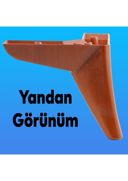 Lüks Mobilya Kanepe Sehpa Puf Koltuk Ayağı 14 cm Kahverengi Ahşap Desenli Baza Ayak indirimleri