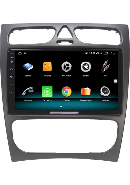 Mercedes C Class W203 Android 10 Carplay Özellikli Navigasyon Multimedya Ekran 2gb Ram + 32GB HDD