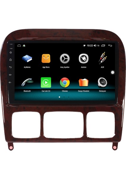 Mercedes S Class W220 Android 10 Carplay Özellikli Navigasyon Multimedya Ekran 2gb Ram + 32GB HDD fiyatları