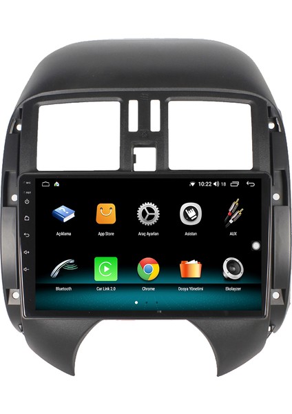 Nissan Micra Android 10 Carplay Özellikli Navigasyon Multimedya Ekran 2gb Ram + 32GB HDD
