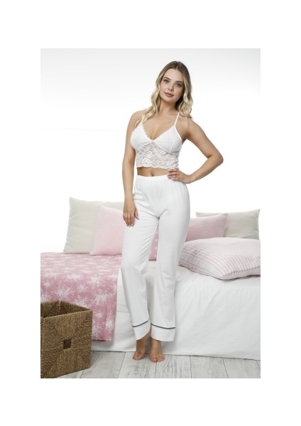 Kadın Büstiyerli 2'li Pijama Takım