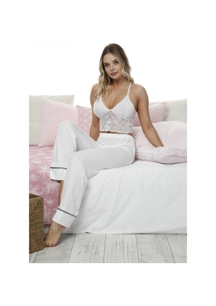 Kadın Büstiyerli 2'li Pijama Takım
