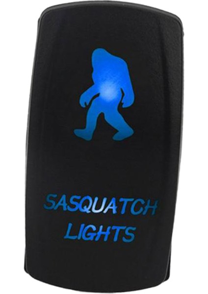Siyah Sasquatch Rocker Switch 12V/24V 5pin Rv Dönüşüm LED Mavi LED Için