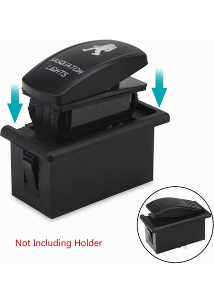 Siyah Sasquatch Rocker Switch 12V/24V 5pin Rv Dönüşüm LED Mavi LED Için fırsatları