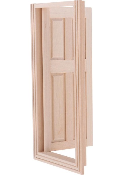 1:12 Ölçekli Dollhouse Ahşap 4 Panel Harici Kapı, Batten Frame, Dolls House fırsatları