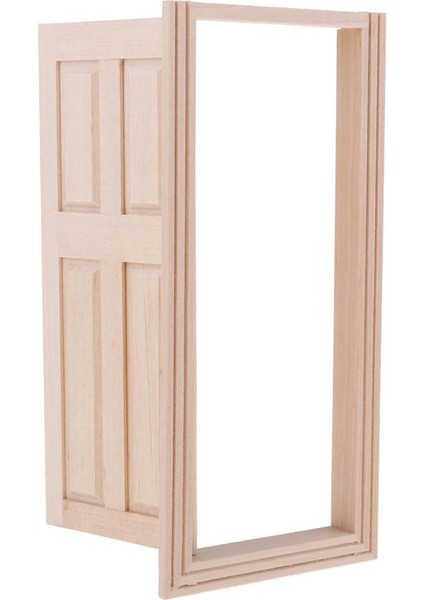 1:12 Ölçekli Dollhouse Ahşap 4 Panel Harici Kapı, Batten Frame, Dolls House indirimleri