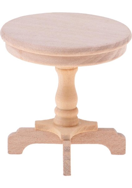 1:12 Dollhouse Minyatürler Için Boyasız Ahşap Yuvarlak Çay Sehpa Masası(Yurt Dışından) indirimleri