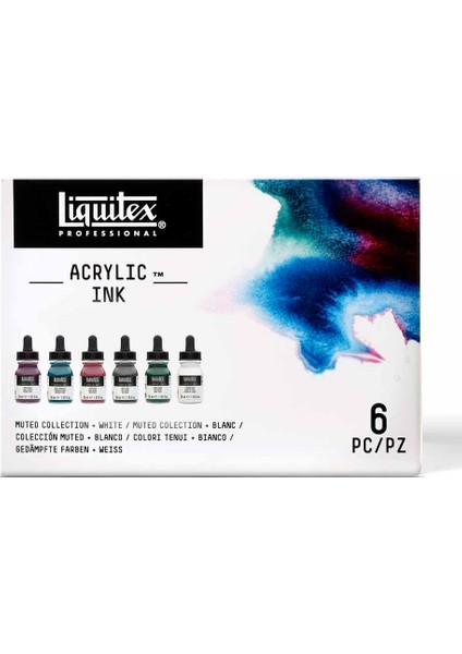 Professional Akrilik Mürekkep Set 6X30ML Muted Collection + White