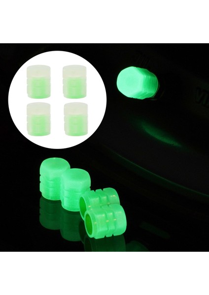 4 Parlayan Lastik Valf Kök Kapak Evrensel Lastik Aksesuarları Airtight Green 8pcs Seti