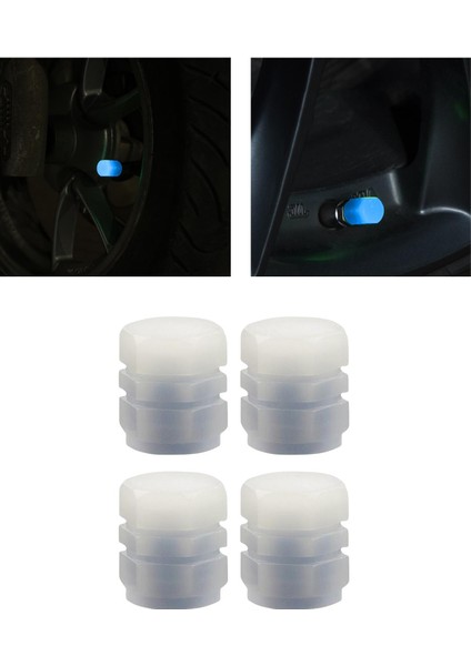 4pcs Aydınlık Lastik Valf Kök Kapakları Otomobil Motosiklet Bisiklet Tekerlek Hub Moda 4 Pcs Mavi(Yurt Dışından)