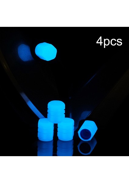 4x Araç Lastik Valfi Kök Kapakları Toz Geçirmez Motosikletler Aydınlık Kapak Mavi 4pcs