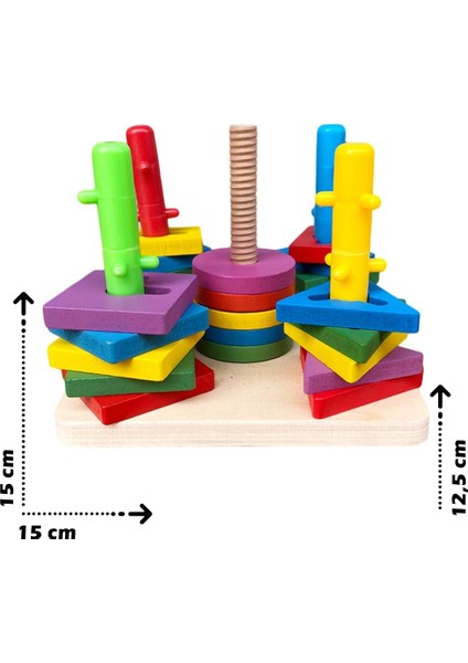 Eğitici Ahşap Oyuncak 5'li Vidalama Seti Bul-Tak Oyun Seti