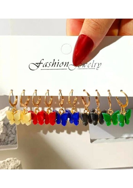 10 Adet Kelebek Küpe Set