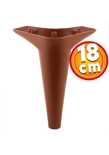 Lüks Mobilya Kanepe Sehpa Tv Ünitesi Koltuk Ayağı 18 Cm Kahverengi Baza Ayak