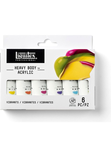 Professional Heavy Body Akrilik Boya Set 6X22ML Vibrants