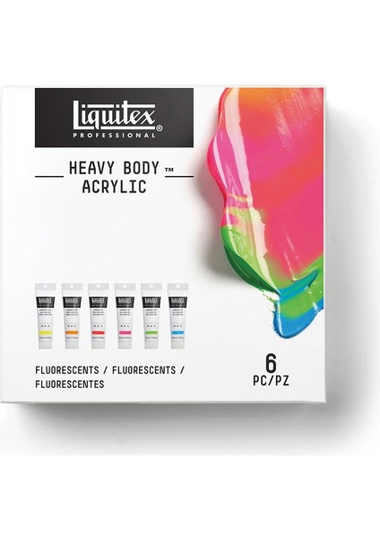 Professional Heavy Body Akrilik Boya Set Fluorescent 6X59ML