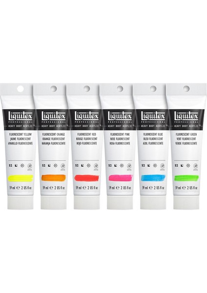 Professional Heavy Body Akrilik Boya Set Fluorescent 6X59ML modelleri