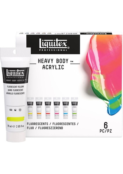 Professional Heavy Body Akrilik Boya Set Fluorescent 6X59ML fırsatları