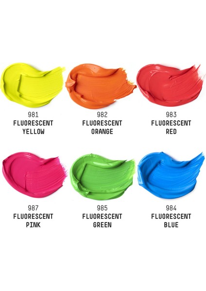 Professional Heavy Body Akrilik Boya Set Fluorescent 6X59ML indirimleri