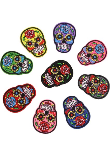 8 Adet Kafatası Bez Rozeti Diy Ceket Pantolon Giyim Süslemesi (Yurt Dışından) fiyatları