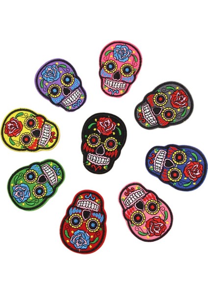 8 Adet Kafatası Bez Rozeti Diy Ceket Pantolon Giyim Süslemesi (Yurt Dışından) modelleri