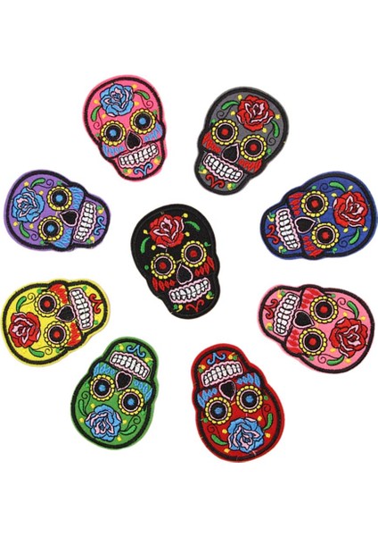 8 Adet Kafatası Bez Rozeti Diy Ceket Pantolon Giyim Süslemesi (Yurt Dışından) fırsatları