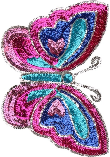 2xbutterfly Şekil Payetleri Dikiş Aplike Kumaş Yama Süslemeleri 40X30CM 2 Pcs (Yurt Dışından)