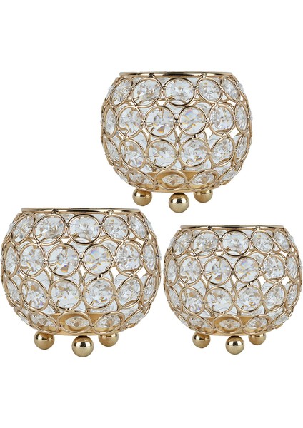 3pcs Candle Tutucu Metal Çay Işık Şamdan Dekoratif Dekor Süsleme (Yurt Dışından)