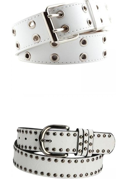 2 Adet Çatal Bel Vintage Tarzı Içi Boş Kemer Cosplay Kulüp Çubuğu Beyaz (Yurt Dışından)
