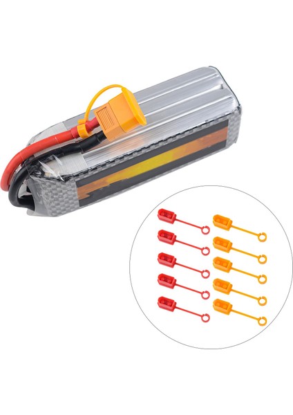 10 Parça/LOT XT60 Toz Anti Kayıp Yalıtımlı Tıpa Rc Kırmızı ve Sarı (Yurt Dışından)